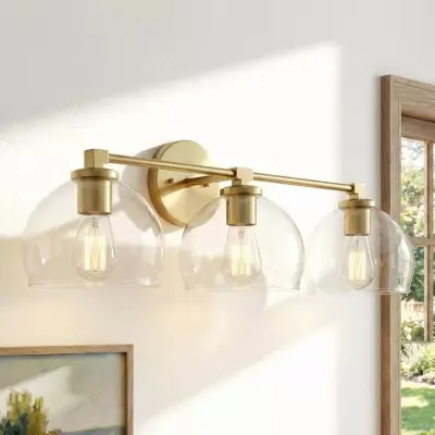 Conrad Vintage 3 Heads Bellflower Glass Wall Sconce