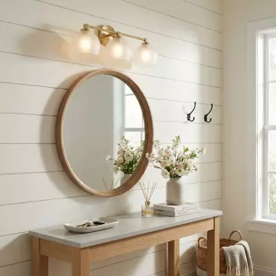 Conrad Vintage 3 Heads Bellflower Glass Wall Sconce