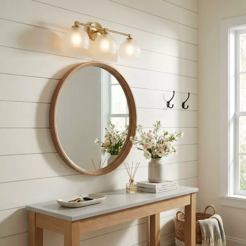 Conrad Vintage 3 Heads Bellflower Glass Wall Sconce