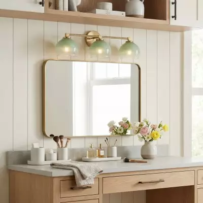 Conrad Vintage 3 Heads Bellflower Glass Wall Sconce