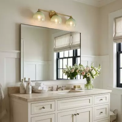 Conrad Vintage 3 Heads Bellflower Glass Wall Sconce