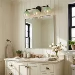 Conrad Vintage 3 Heads Bellflower Glass Wall Sconce