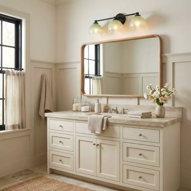 Conrad Vintage 3 Heads Bellflower Glass Wall Sconce