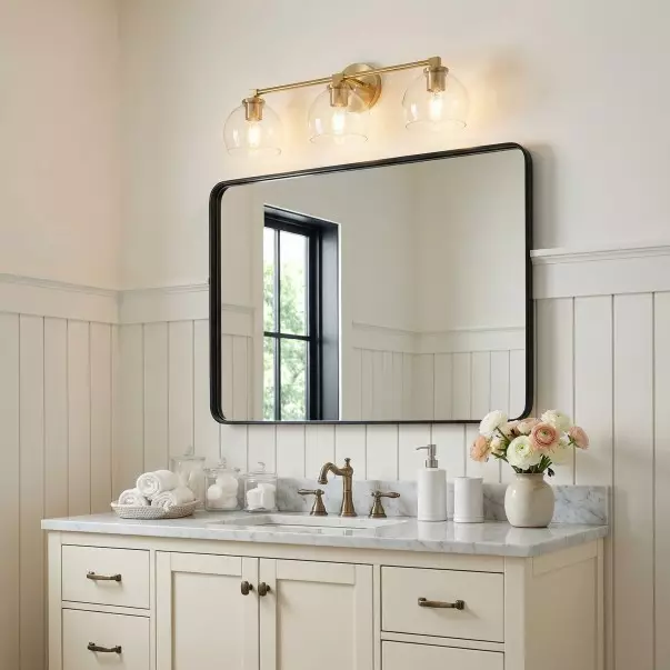 Conrad Vintage 3 Heads Bellflower Glass Wall Sconce