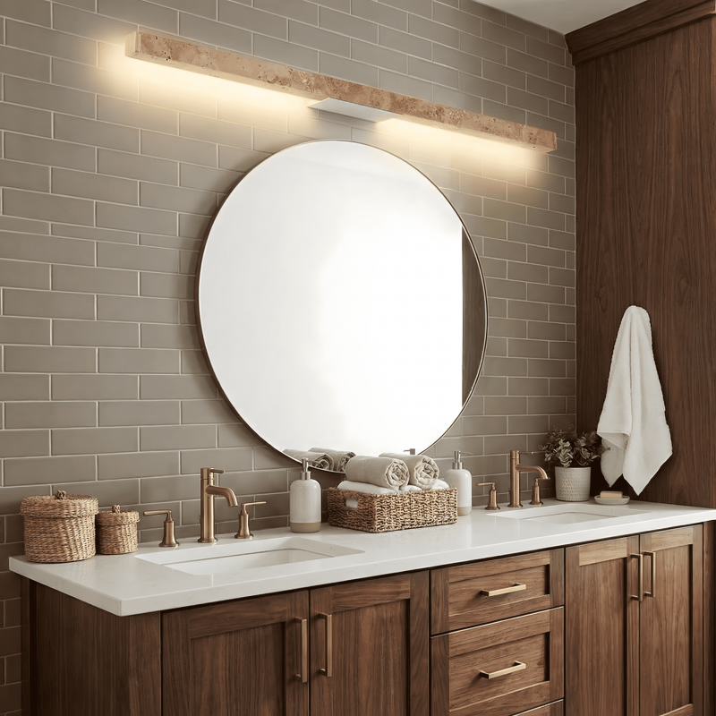 Jarvis Minimalist Travertine Linear LED Wall Lamp