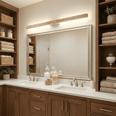 Jarvis Minimalist Travertine Linear LED Wall Lamp