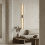 Jarvis Minimalist Travertine Linear LED Wall Lamp
