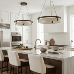 Hendricks Wabi-Sabi Travertine Circular LED Pendant Light