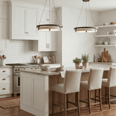 Hendricks Wabi-Sabi Travertine Circular LED Pendant Light