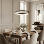 Hendricks Wabi-Sabi Travertine Circular LED Pendant Light