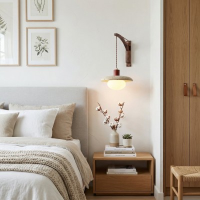 Josiah Modern Solid Wood Travertine Wall Lamp