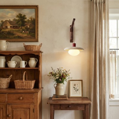 Josiah Modern Solid Wood Travertine Wall Lamp