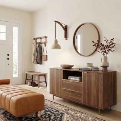 Josiah Modern Solid Wood Travertine Wall Lamp