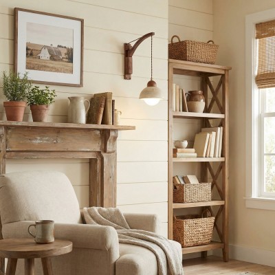 Josiah Modern Solid Wood Travertine Wall Lamp