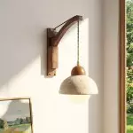 Josiah Modern Solid Wood Travertine Wall Lamp