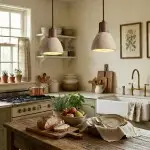 Kurtis Modern Travertine Wood Dome Pendant Light