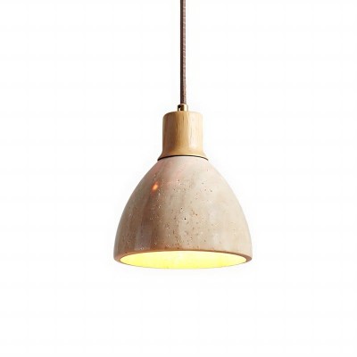 Kurtis Minimalist Travertine Dome Pendant Light