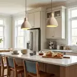 Kurtis Modern Travertine Wood Dome Pendant Light