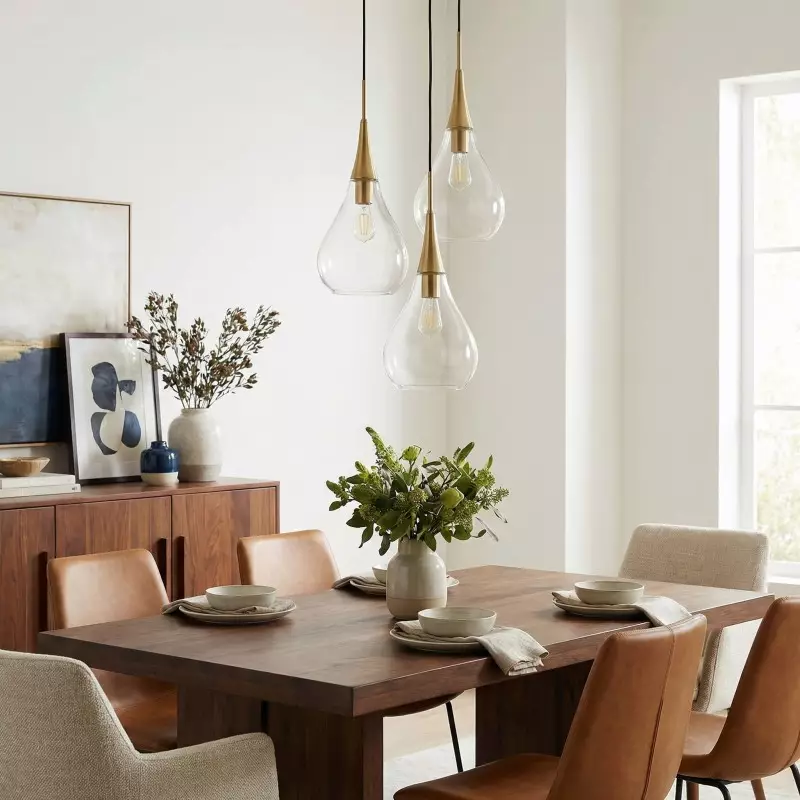 Clarke Minimalist Teardrop Glass Pendant Light