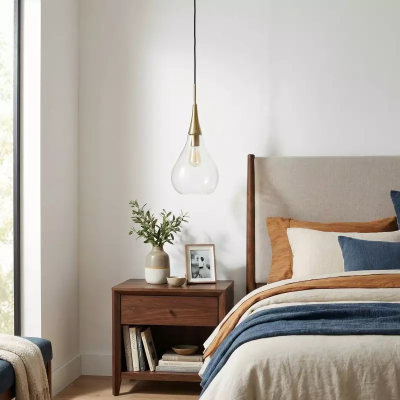 Clarke Minimalist Teardrop Glass Pendant Light