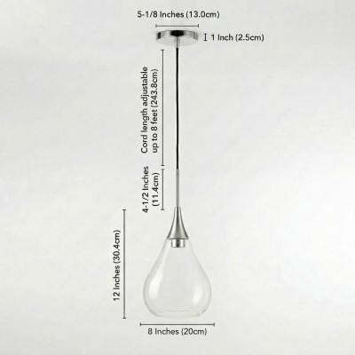 Clarke Minimalist Teardrop Glass Pendant Light