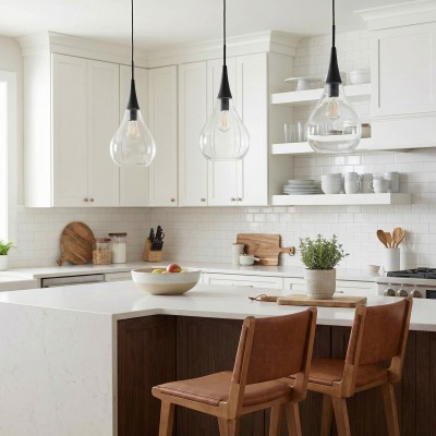 Clarke Minimalist Teardrop Glass Pendant Light