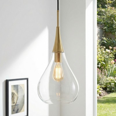 Clarke Minimalist Teardrop Glass Pendant Light