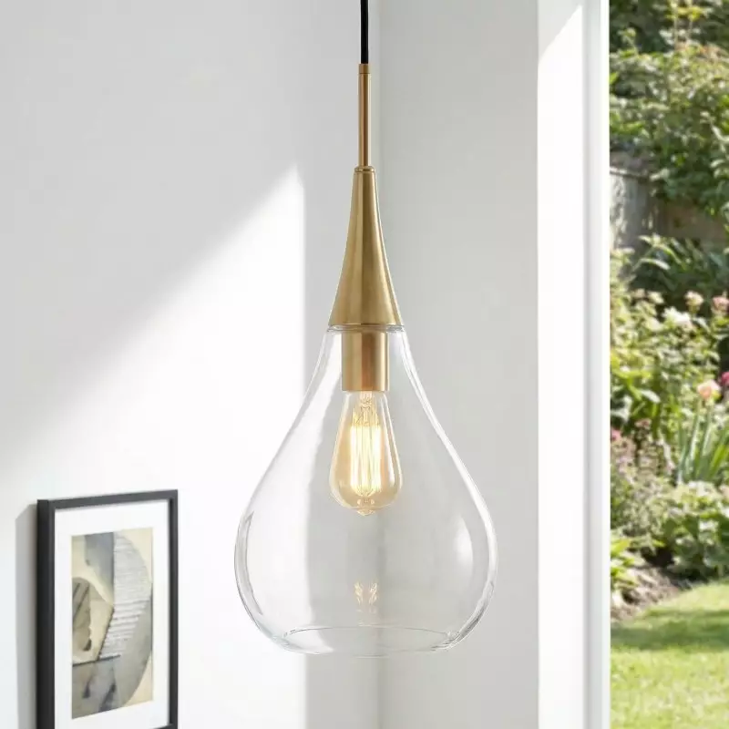 Clarke Minimalist Teardrop Glass Pendant Light