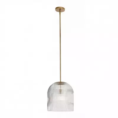 Alain Farmhouse Cooper Ribbed Glass Pendant Light