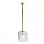 Alain Farmhouse Cooper Ribbed Glass Pendant Light
