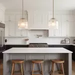 Alain Farmhouse Cooper Ribbed Glass Pendant Light For Dining Room & Kitchen