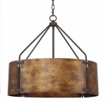 Ojaswi Rustic Bronze Industrial Pendant Light with Drum Shade