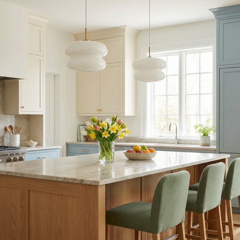 Josie Cream Bauhaus Opal Glass Pendant Light