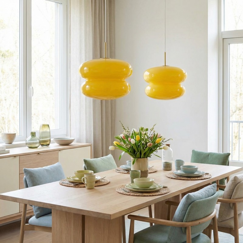 Josie Cream Bauhaus Opal Glass Pendant Light