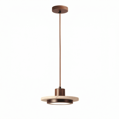 Kassia Wabi-Sabi Travertine Disc LED Pendant Light