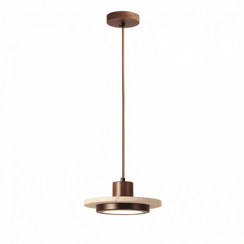 Kassia Wabi-Sabi Travertine Disc LED Pendant Light