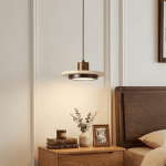 Kassia Wabi-Sabi Travertine Disc LED Pendant Light