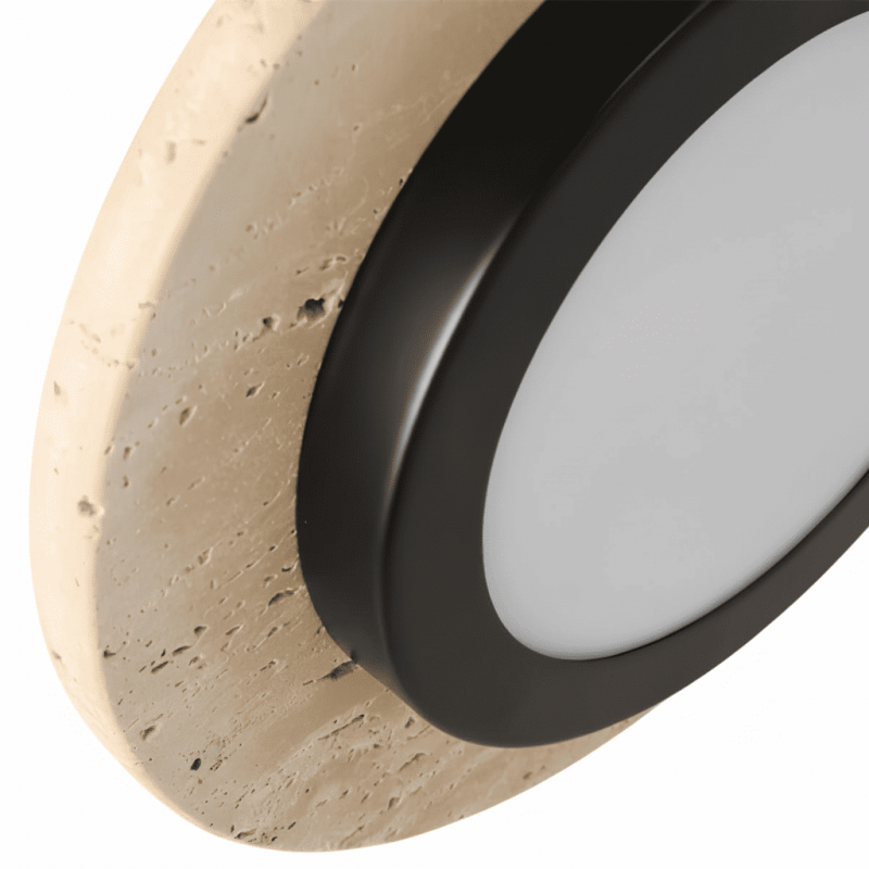 Kassia Wabi-Sabi Travertine Disc LED Pendant Light
