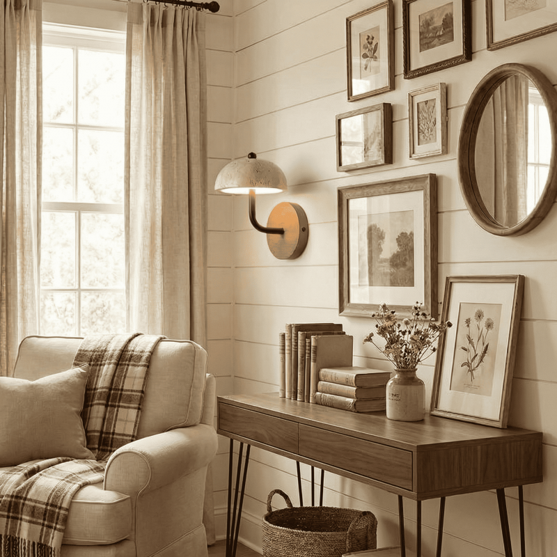 Analeigh Modern Travertine Dome Wall Sconce