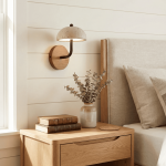 Analeigh Modern Travertine Dome Wall Sconce