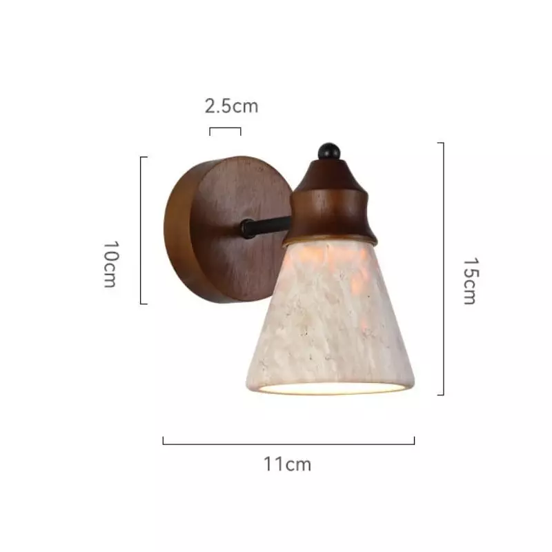 Jericho Wabi-Sabi Travertine Wood Tapered Wall Light