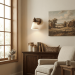 Jericho Wabi-Sabi Travertine Wood Tapered Wall Light