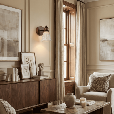 Jericho Minimalist Travertine Tapered Wall Light