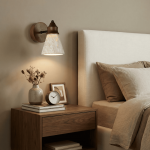 Jericho Wabi-Sabi Travertine Wood Tapered Wall Light