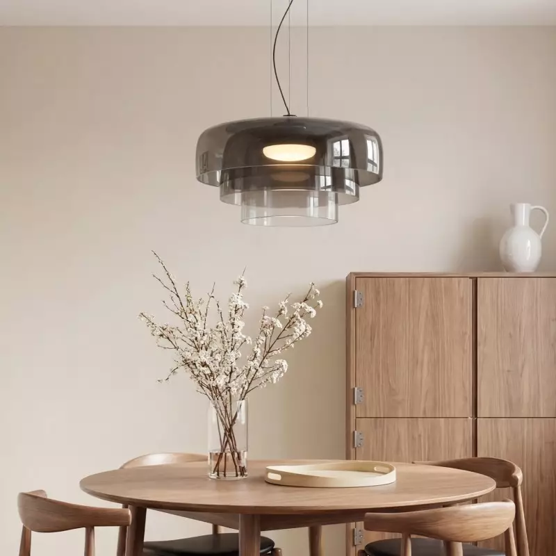 Zaire Bowl Shaped Layer Stained Glass Pendant Light