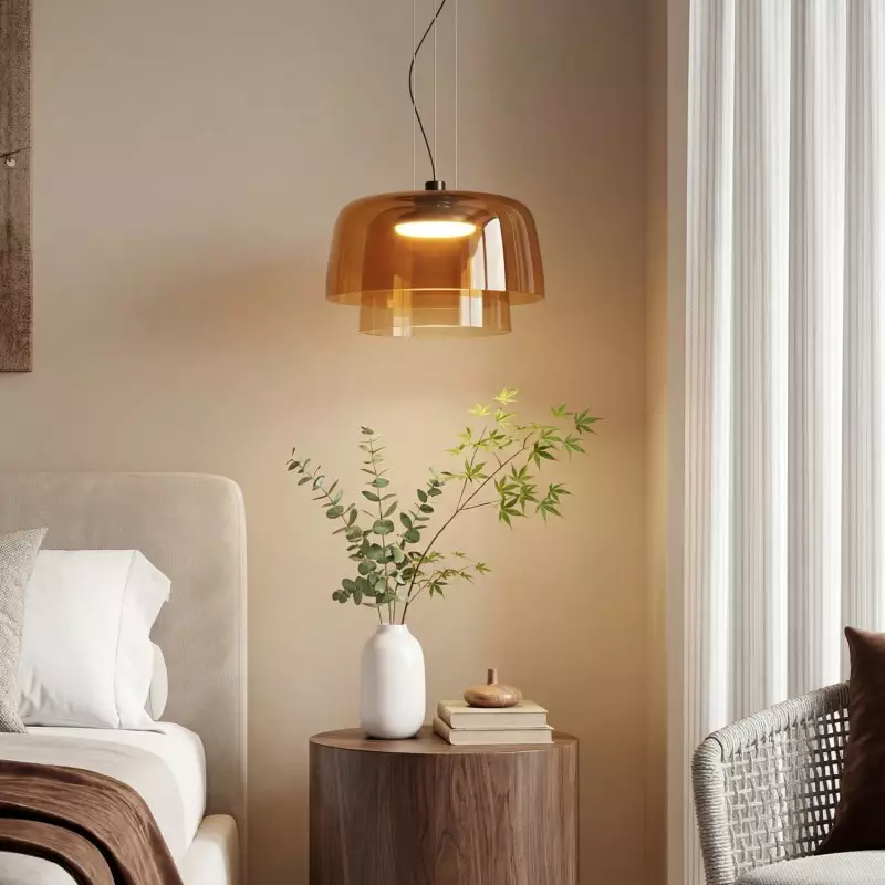 Zaire Bowl Shaped Layer Stained Glass Pendant Light