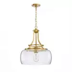 Thalys Brushed Gold Clear Glass Shade Pendant Light