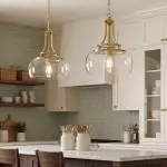 Thalys Brushed Gold Clear Glass Shade Pendant Light