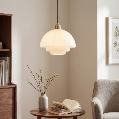 Ritika Vintage Art Cream Multi-Shape Glass Pendant Light