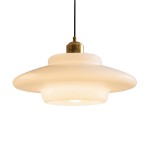 Ritika Vintage Art Cream Multi-Shape Glass Pendant Light